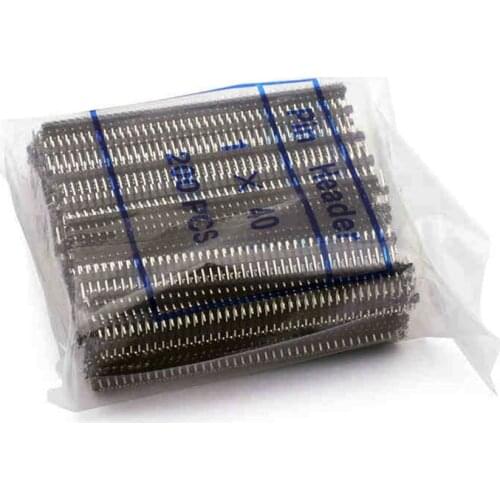 200pcs/pack 40 Pin 1x40P Single Row Male 2.54 Breakable 40Pin Header Connector Strip for Arduino Black