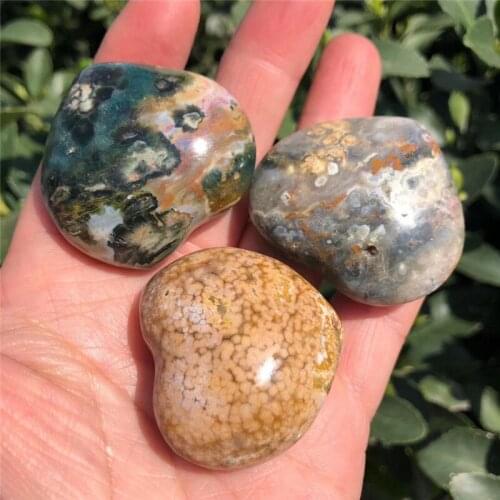 3pc Natural quartz stone crystal heart home decoration