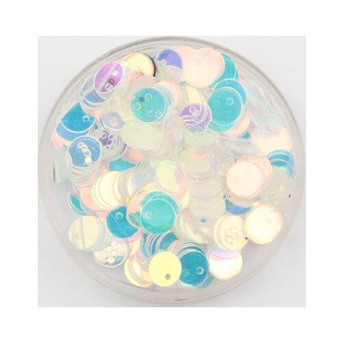 50g/lot 6mm Flat Round Sequins With Side Hole For Craft Golden Plating Shining Transparent Spangles