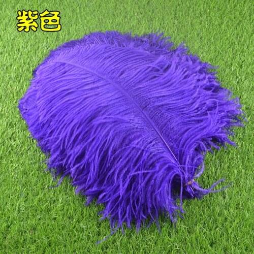 50pcs purple ostrich Plume Wedding Decoration Bride Dresses ostrich Feathers Party Decorative Skirt 40-45cm thick rod