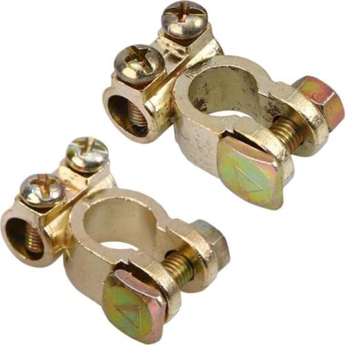 60% Dropshipping!! 2Pcs Positive + Negative Car Vehicle Alloy Battery Terminal End Clamp Connector