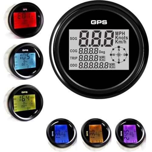8 Colors Backlight GPS Speedometer Gauge Waterproof Car Boat Digital Speedometer 0~999 MPH Knots Km/h Adjustable+ GPS Antenna