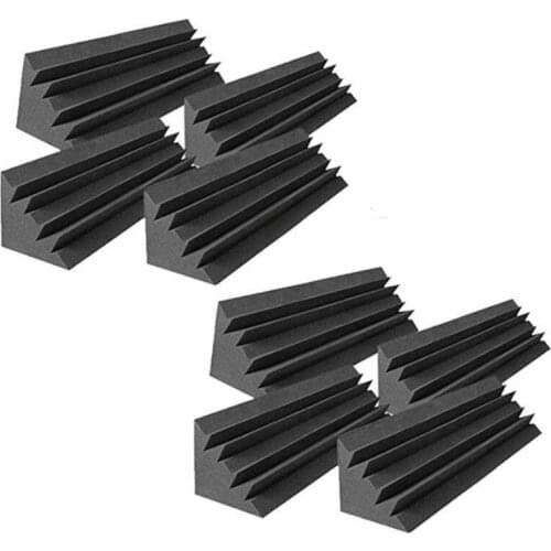 8 Pcs Acoustic Panels Studio Acoustic Soundproof Foam,Sound Treatment Bass Trap Corner,Sound Panels Wedges,12X12X48cm