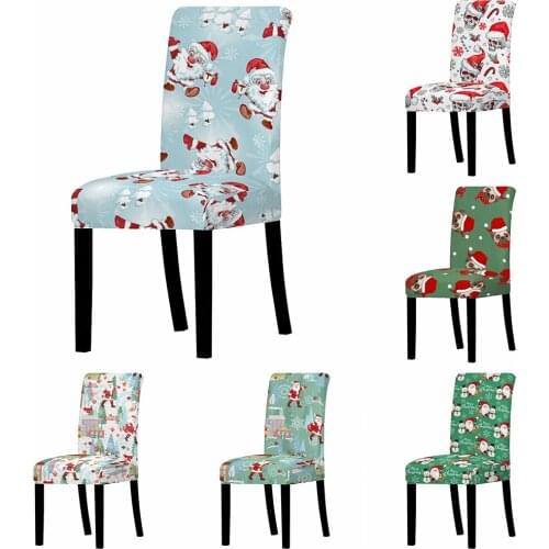 Snowman/Santa Claus Chair Cover Stretch Merry Christmas Slipcovers Dirt resistant And Non-slip Elastic Seat Chair Covers