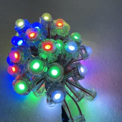 DC12V input WS2815 50pcs 110cm spacing 20mm LEDpixel module;clear wire;frosted cover;IP68 rated;RGB addressable full color