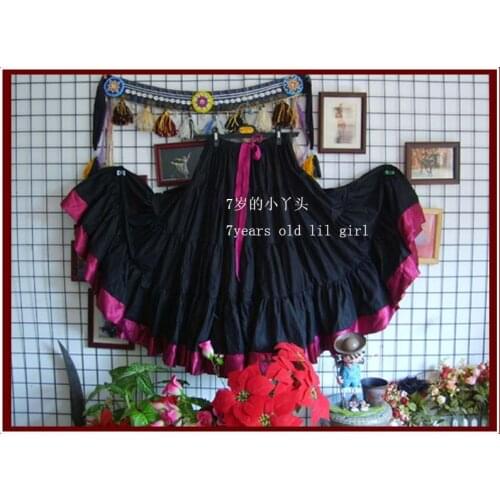 Cotton 4Tiered 18Yards Ats Gypsy Tribal Belly Dance Skirt With Border EI32