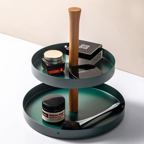 Creative Living Room Double Layer Fruit Cake Tray Fruit Dried Fruit Snack Tray Restaurant Hotel Service Tray Table Decoration