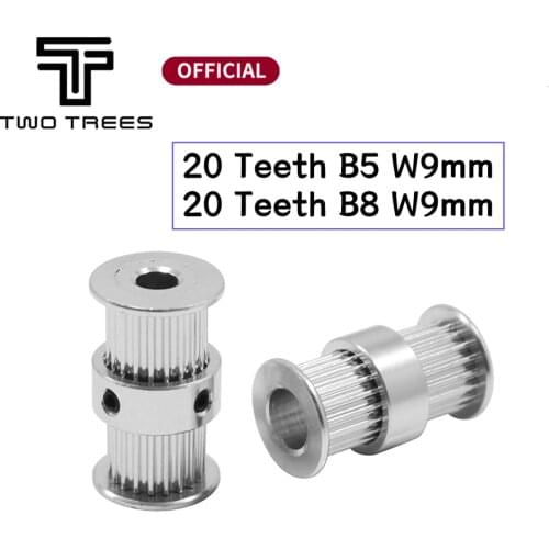 GT2-20T Double head Bore: 5mm/8mm and width : 10mm Synchronous wheel 3D Printer Part Timing pulley 2 GT for 3d print For Reprap