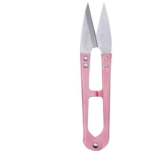 Imzay Multicolor Pink Trimming Sewing Scissors Nippers U Shape Clippers Yarn Stainless Steel Embroidery craft Scissors Tailor