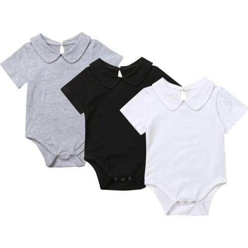 Newborn Toddler Infant Baby Boys Cotton Romper Jumpsuit Summer Clothes Short Sleeve Solid Casual Playsuit Outfits