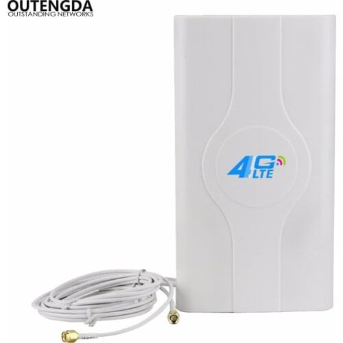 Indoor High-gain 700-2600Mhz 4G LTE MIMO Antenna with 2 PCS 2m Cable with CRC9/SMA/TS-9 Male Connector