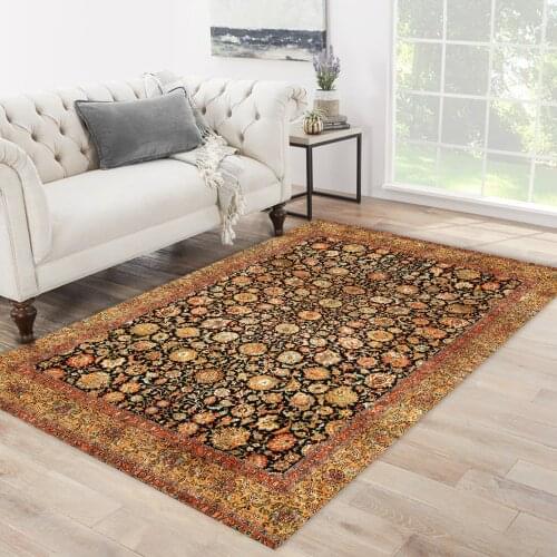 Brown color brown flower shape ethnic patterned carpet modern carpet living room carpet free shipping soft textured carpet