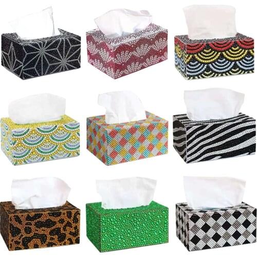 Diamond Painting Tissue Box Three-dimensional Handmade Art Cosmetic Tissue Dispenser Childrens DIY Puzzle Home Decor