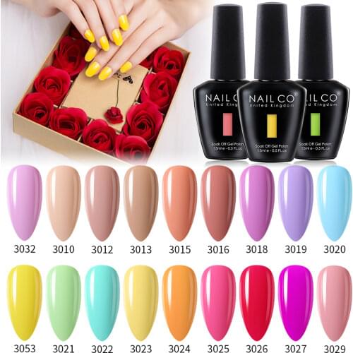 NAILCO 15ml 2021 Summer Vernis Gel Nail Polish UV Nails Gel Nail Art Colors Series LED Base Top Coat All For Manicure Design Set