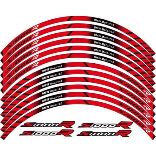 Motorcycle Wheel Decals Stickers Set Rim Stripes Laminated For BMW S1000R