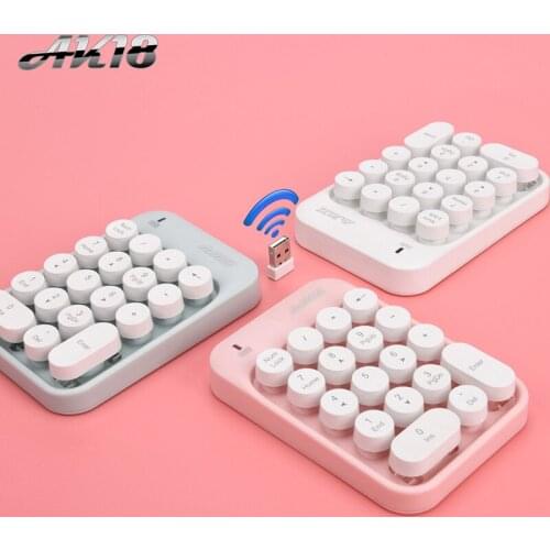 NEW 18 Keys Bluetooth Numeric Keyboard Mini Portable Silent Digital Keyboard PC Computer Accounting tasks Pink Keyboard