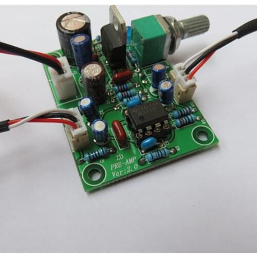 Single power supply DC 10V-34V NE5532 front level amplifier board 10 times the signal amplification