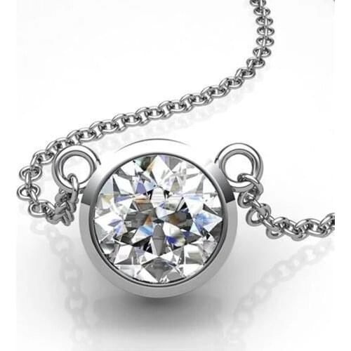 Huitan Luxury Inlaid Crystal CZ Women Necklace Simple and Stylish Accessories for Party Daily Wear Fashion Jewelry Fancy Gift