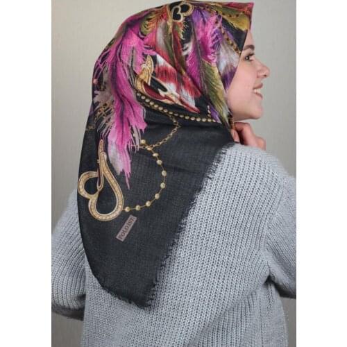 POLOİST SHİNE PATTERNED SILVERY LINEN SCARF-DESEN-24-RENK-01