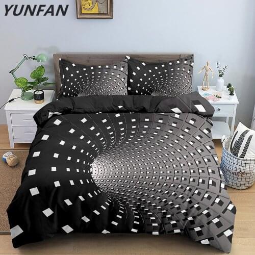 Psychedelic Swirl Duvet Cover Set for Kids Adults Fractal Art Comforter Cover Abstract Artwork Bedding Set Luxury