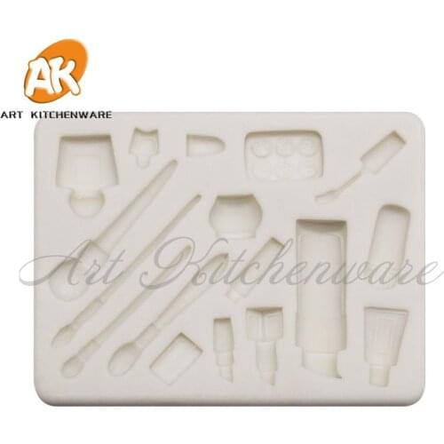 Various Cosmetics Pattern Silicone Cake Mould Fondant Silicone Molds for Cake Decorating Baking Tool Cake Tool