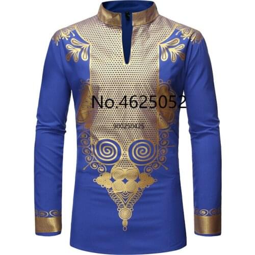Black African Dashiki Print Shirt Men 2020 Fashion Hip Hop Streetwear Afrian Clothes Men Slim Fit Long Sleeve Shirt Male Chemise