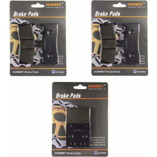 SOMMET Motorcycle Front + Rear Brake Pads Disks for Kawasaki ZRX 1200 S (B1/B2/B3) (01-04) ZRX1200 LT188-188-161