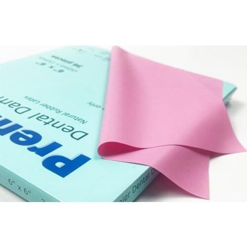 Dental Rubber Dam Sheets Orthodontic System Pink 36Pieces Latex Dura Dam 152*152mm Medium Adult