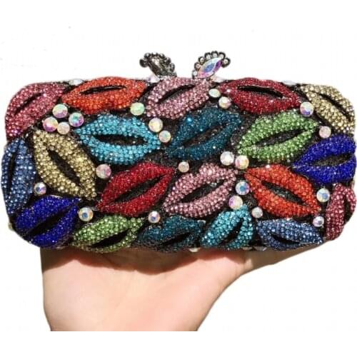 XIYUAN Womens Crystal Clutch Bag Retro Beaded Evening Bag Wedding Banquet Rhinestone Small Chain Shoulder Bags Bride wallet bag