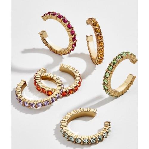 6 pcs/set Geometric Shape"C" colorful ear clip E-010 12sets/lot