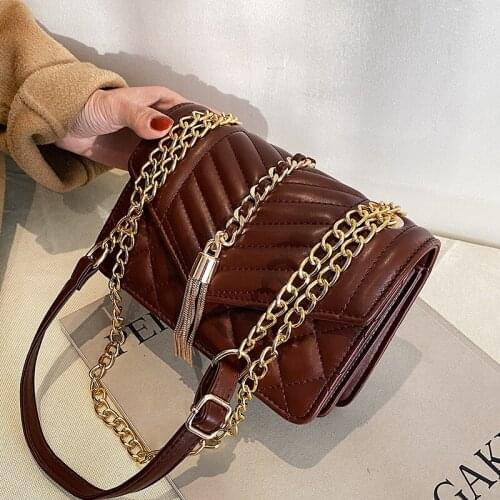 V-line Crossbody Bag for Women 2021 Fashion Sac A Main Female Shoulder Bag Female Handbags and Purses with Tassel