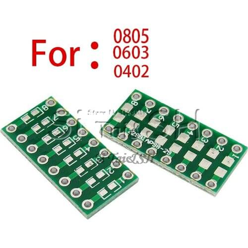 10pcs SMD 0805 0603 0402 To DIP PCB Transfer Board DIP Pin Board Pitch Adapter Keysets