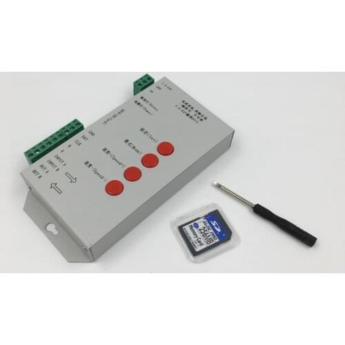 10pcs T-1000S SD Card WS2801 WS2811 WS2812B LPD6803 LED 2048 Pixels Controller DC5~24V T-1000S RGB Controller