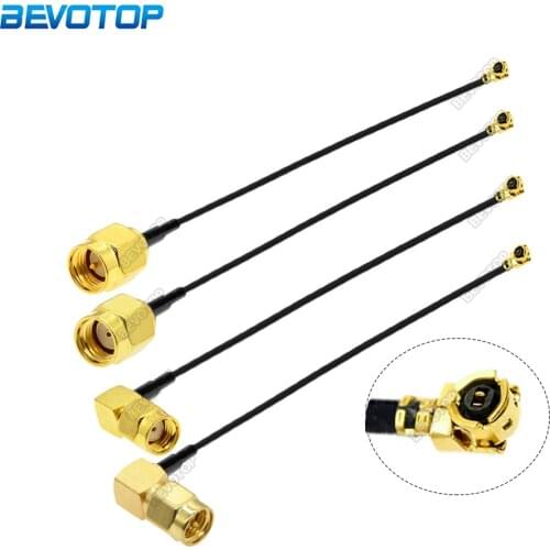2PCS SMA to IPX Cable RP-SMA / SMA Male to U.fl IPEX1 Female Jack WIFI Antenna Extension Cord RF1.13 Pigtail RF Adapter Jumper