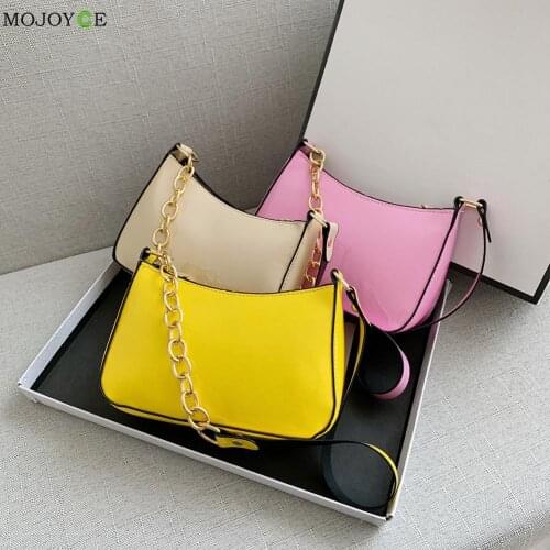 2021 Vintage Women Patent PU Leather Shoulder Underarm Bag Casual Pure Color Elegant Ladies Handbag Shoulder Bag