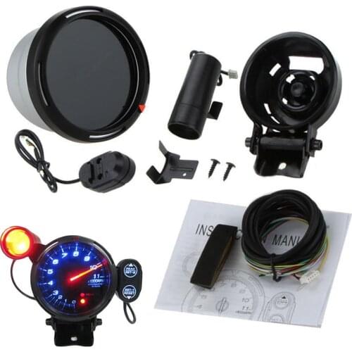 3.5inch 0-11000RPM Car Tachometer Tacho Gauge Kit Blue LED With Shift Light