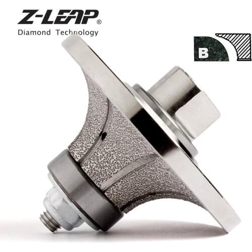 Z-LEAP Diamond Hand Profiler B Type Shape Vaccum Brazed Profile Wheel Metal Cover Router Bit for Marble Granite D85 M14 & 5/8-11