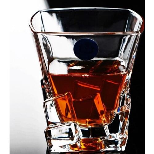 Whiskey wine Glass whisky Cup cigar vaso Bar Beer Water Party Hotel Wedding Glasses Gift Drinkware beautiful Square Crystal mug