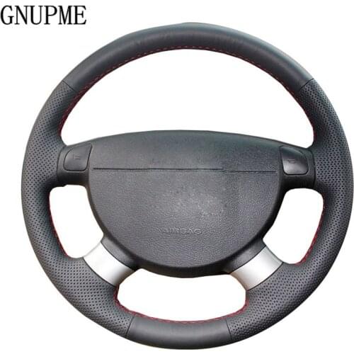 Black Genuine Leather Hand-stitched Car Steering Wheel Cover for Buick Excelle XT Encore Excelle Regal Steering Wheel Covers