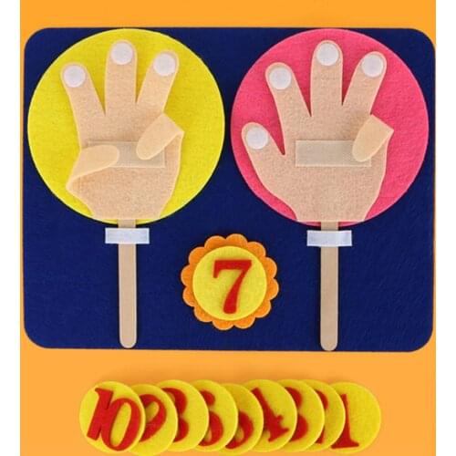 Cute Cloth Finger Counting DIY Math Number Learning Kit Children Educational Toy New