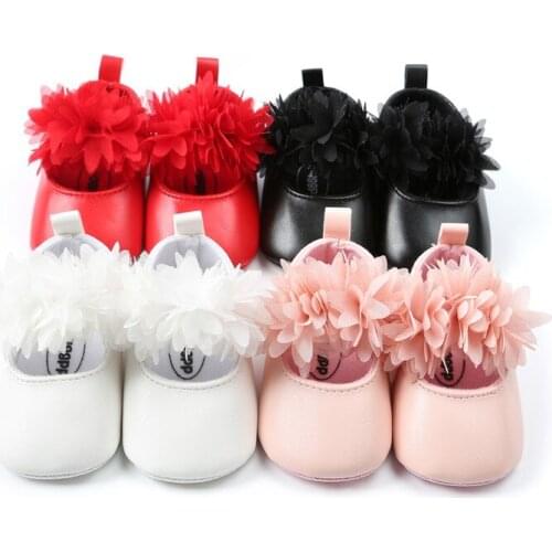 Flowers Baby Shoes PU Newborn Fashion Spring Baby Girl Shoes PU Flowers First Walker 4 Color Baby Girl Shoes 2018 New