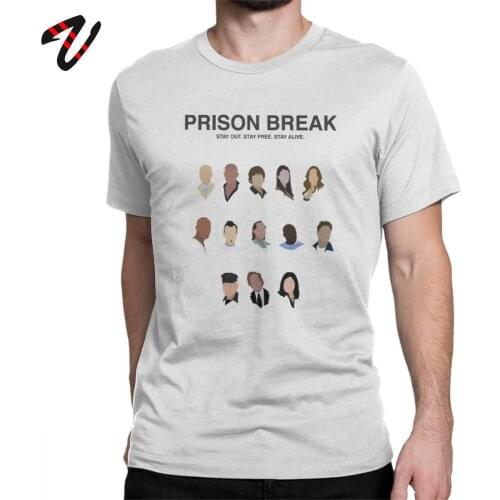 Cool Mens T-Shirt Prison Break Movie Streetwear Premium Cotton Tee Shirt Short Sleeve T Shirt Crewneck Clothing Graphic Printed