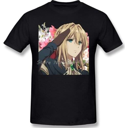 Cool Casual TShirt Men Clothes Hot Sale Violet Evergarden Gilbert Claudia Hodgins Anime 100% Cotton O Neck T-shirts 2020
