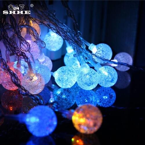 Battery Operated String Lights 5M 40 LED Crystal Bubble Ball Fairy Lights for Bedroom Garden Christmas Party Holiday Decoration