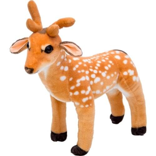 Huggable Cute Simulated Sika Deer Plush Toys for Children Real Life Giraffe Animal Stuffed Doll Home Decor Kids Birthday Gift