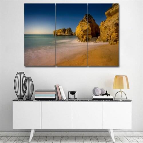 Beach at Dusk 3 pcs HD Canvas Painting Modern Home Decoration Living Room Canvas Print Painting Wall Decor Picture