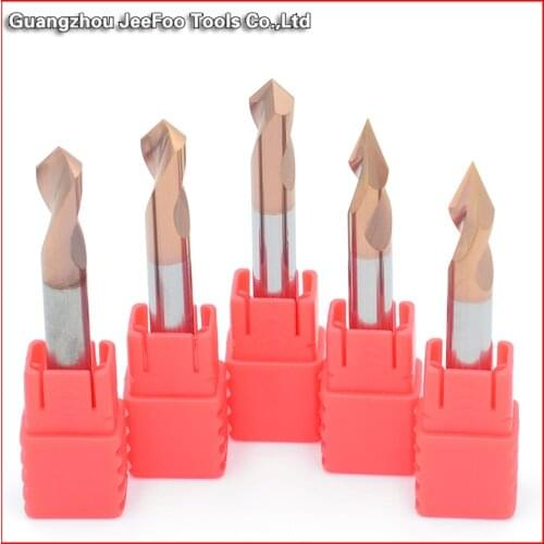 Coated 2 flutes end mill engraving and carving router bit Tools CNC carbide Chamfering milling cutter 60 90 120 degree