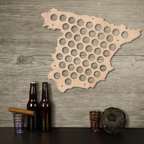 Creative Design Beer Bottle Cap Map Of Spain Wooden Beer Cap Map Collection Hanging Display Map Wall Decor