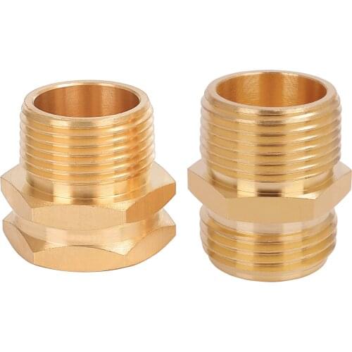 Brass 3/4" GHT Female x 3/4" NPT Male & 3/4" Male x 3/4" NPT Male Garden Hose Thread Adapter Connector Garden Hose Fittings