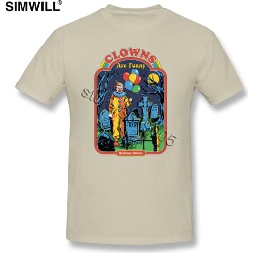 Fashion Summer Tshirt Clowns Are Funny Tee Mens 1980S Shirt Crew Fashion Brand T Shirts Valentines Presents